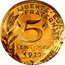 France 5 Centimes Marianne Piedfort 1977  KM# P466 LIBERTE EGALITE FRATERNITE 5 CENTIMES 1977 A. DIEUDONNE. coin reverse