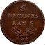 France 5 Decimes (Essai by Lorthior) 5 DÉCIMES L'AN 8. A coin reverse