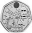 UK 50 Pence R2-D2 and C-3PO 2023 BU STAR WARS ©&™ LUCASFILM LTD. coin reverse