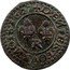 France Denier Tournois Louis XIII Villeneuve Mint. 3rd Type 1626 R DENIER.TOVRNOIS 1627 R coin reverse