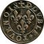 France Double Tournois Francis 15th Type ND (1605-1614)  Without closure behind the neck for bust ★ F.DE.BOVRBON.P.DE.CONTI DOVBLE TOVRNOIS coin reverse