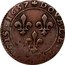 France Double Tournois (Louis XIII Lyon Mint. 11th Type) DOVBLE.TOVRNOIS 1637 coin reverse