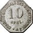 France 10 Centimes (Chamber of Trades Unions - Perpignan. Pattern) CHAMBRE SYNDICALE DES COMMERÇANTS 10 CENT. coin reverse