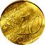 France 10 Euro Cent 1st map. Fine Reeding 1999  10 EURO CENT LL coin reverse