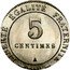 France 5 Centimes (Essai by Merley. Type II. 24-sided) LIBERTE EGALITE FRATERNITE 5 CENTIMES A ESSAI coin reverse