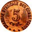 France 5 Centimes (Perpignan - Pattern) CHAMBRE SYNDICALE DES COMMERÇANTS 5 CENT. coin reverse