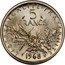 France 5 Francs (The Sower. Piedfort) KM# 926a LIBERTE EGALITE FRATERNITE 5 FRANCS 1968 coin reverse
