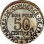 France 50 Centimes (Pattern of Morlon. Hybride) CHAMBRES. DE. COMMERCE. DE. FRANCE BON POUR 50 CENTIMES BR. AL. coin reverse
