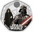 UK 50 Pence Darth Vader and Emperor Palpatine. Colored 2023 Brilliant Uncirculated (BU) STAR WARS © & TM LUCASFILM LTD. coin reverse