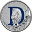 Australia 1 Dollar Alphabet Collection - Letter D (Navy) 2017  D coin reverse