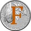 Australia 1 Dollar Alphabet Collection - Letter F (Orange) 2015 F coin reverse
