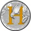 Australia 1 Dollar Alphabet Collection - Letter H (Yellow) 2017  H coin reverse