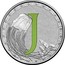 Australia 1 Dollar Alphabet Collection - Letter J (Green) 2015  J coin reverse