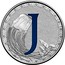 Australia 1 Dollar Alphabet Collection - Letter J (Navy) 2017  J coin reverse