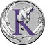 Australia 1 Dollar Alphabet Collection - Letter K (Violet) 2015  K coin reverse