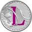 Australia 1 Dollar Alphabet Collection - Letter L (Violet) 2016  L coin reverse