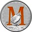 Australia 1 Dollar Alphabet Collection - Letter M (Orange) 2017  M coin reverse