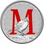 Australia 1 Dollar Alphabet Collection - Letter M (Red) 2016  M coin reverse