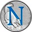 Australia 1 Dollar Alphabet Collection - Letter N (Blue) 2016  N coin reverse