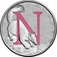 Australia 1 Dollar Alphabet Collection - Letter N (Pink) 2015  N coin reverse