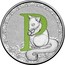 Australia 1 Dollar Alphabet Collection - Letter P (Green) 2015  P coin reverse