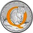 Australia 1 Dollar Alphabet Collection - Letter Q (Yellow) 2016  Q coin reverse