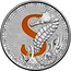 Australia 1 Dollar Alphabet Collection - Letter S (Orange) 2017  S coin reverse