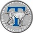 Australia 1 Dollar Alphabet Collection - Letter T (Blue) 2016  T coin reverse