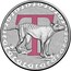 Australia 1 Dollar Alphabet Collection - Letter T (Pink) 2015 T coin reverse
