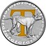 Australia 1 Dollar Alphabet Collection - Letter T (Yellow) 2017  T coin reverse