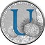 Australia 1 Dollar Alphabet Collection - Letter U (Blue) 2015  U coin reverse