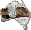 Australia 1 Dollar Koala (Map Shape) 2014  KOALA 1 OZ 999 SILVER P 2014 coin reverse