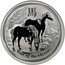 Australia 1 Dollar Lunar Horse 2014 KM# 2111 YEAR OF THE HORSE P TV coin reverse