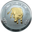 Australia 1 Dollar The Ox (Gilded) 2007 2009 1 OZ 999 SILVER coin reverse