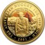 Australia 100 Dollars Australian Prospector 150th Anniversary 2001  THE AUSTRALIAN NUGGET 1 OZ. 9999 GOLD 2001 AUSTRALIAN PROSPECTOR - 150TH ANNIVERSARY FIRST GOLD RUSH coin reverse