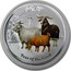 Australia 2 Dollars Lunar Goat Colored 2015 YEAR OF THE GOAT P NM coin reverse