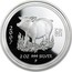 Australia 2 Dollars Year of the Pig lunar I series 2007 KM# 1885a 2007 2 OZ 999 SILVER P coin reverse