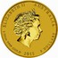 Australia 5 Dollars Lunar Goat (Colorized) 2015 ELIZABETH II AUSTRALIA 1/20 OZ 9999 GOLD 2015 5 DOLLARS IRB coin obverse