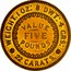 Australia Five Pounds South Australia Adelaide 1852 KM# Pn1 WEIGHT. 1 OZ: 8 DWT: 4 CRS: 22 CARATS VALUE FIVE POUNDS coin reverse