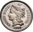USA I Cent Trial Strike 1869 Judd 666 Nickel UNITED STATES OF AMERICA 1869 coin obverse