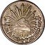 Mexico 1/2 Real Radiant Cap 1824 KM# 369 1/2 R MO 1824 J M 10DS 20GS coin reverse