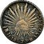 Mexico 1/2 Real Radiant Cap 1867 KM# 370.8 LIBERTAD 1/2R HO 1867 P R 10DS.20GS coin reverse