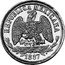 Mexico 10 Pesos Radiant Cap & Scales 1887 KM# 413.5 REPUBLICA MEXICANA 1887 coin obverse