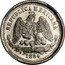 Mexico 25 Centavos Radiant Cap & Scales 1884 L KM# 406 REPUBLICA MEXICANA 1877 coin obverse