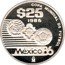 Mexico 25 Pesos FIFA World Cup 1985 Proof KM# 503 COPA MUNDIAL DE FÚTBOL $25 1985 MÉXICO86 MO coin reverse