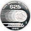 Mexico 25 Pesos FIFA World Cup 1985 Proof KM# 514 COPA MUNDIAL DE FUTBOL $25 MÉXICO 86 MO 1985 coin reverse