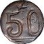 Mexico 50 Centavos Amecameca Revolutionary ND Stem of "¢" above the 5 KM# 686a C 50 coin reverse