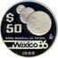 Mexico 50 Pesos FIFA World Cup 1986 Proof KM# 523 $50 MO COPA MUNDIAL DE FUTBOL MÉXICO 86 1986 coin reverse