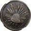 Mexico 8 Reales Radiant Cap 1824 KM# 376.6 8R DO 1824 R L 10DS 20GS coin reverse