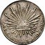 Mexico 8 Reales Radiant Cap 1877 Ca JM KM# 377.2 LIBERTAD 8R CA 1869 IM 10DS.20GS coin reverse